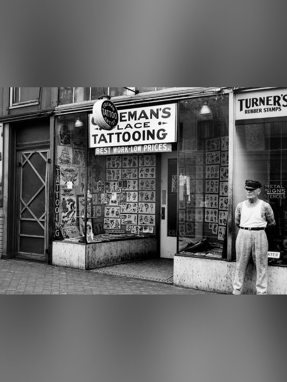 Vintage Tattooed Navy Artist Retro Tattoo parlor goth punk rockabilly tattoos - Picture 4 of 4